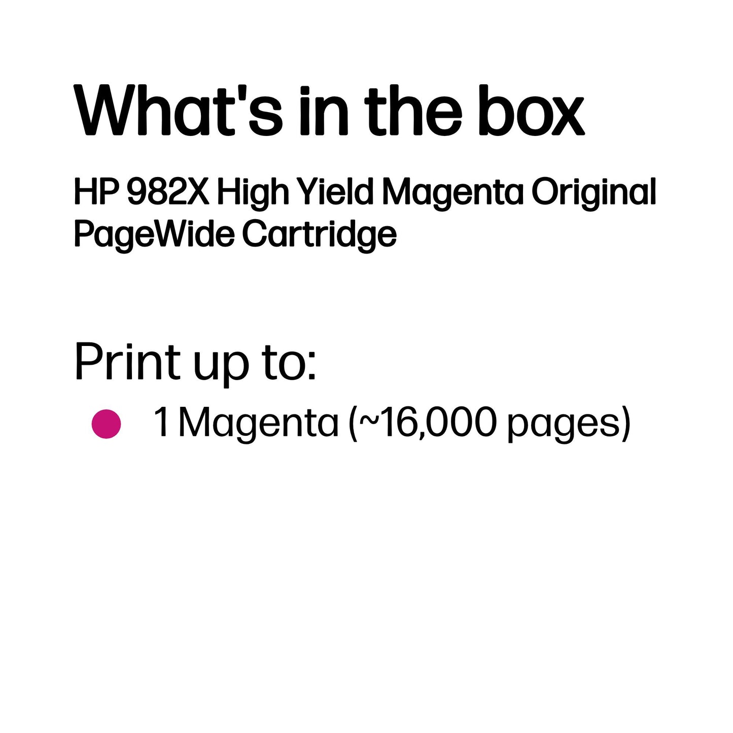 HP T0B28A/982X Magenta Ink Cartridge (16K pages, HP PageWide 765)