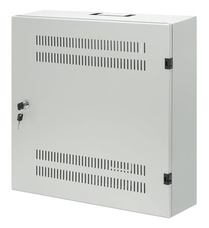 Intellinet Low-Profile 19" Wall Mount Cabinet with 4U Horizontal and 2U Vertical Rack (Gray)