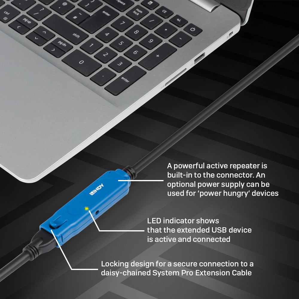 Lindy 20m USB 3.0 Active Extension Pro Cable