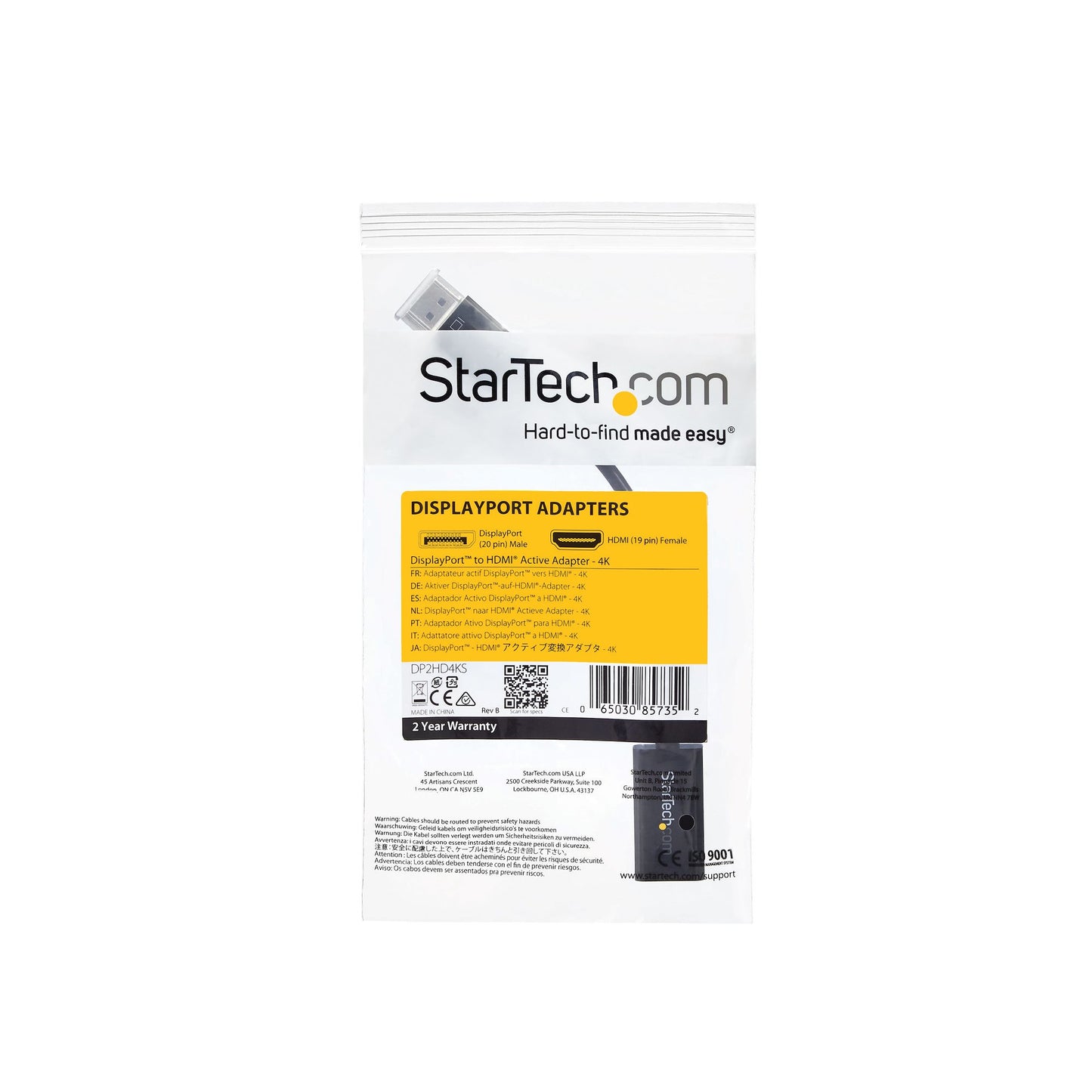 StarTech.com DisplayPort to HDMI Adapter - 4K 30Hz Active DisplayPort to HDMI Video Cable