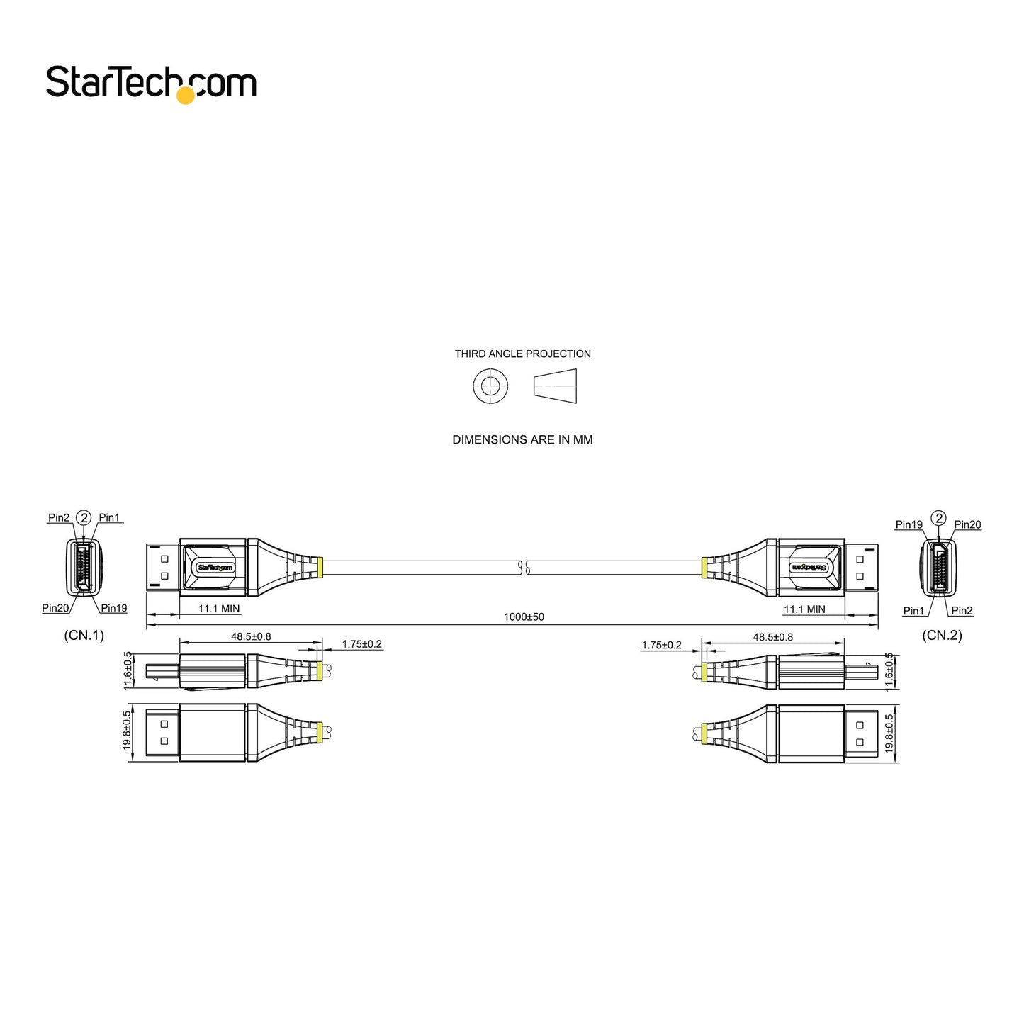 StarTech.com 3ft (1m) VESA Certified DisplayPort 1.4 Cable - 8K 60Hz HDR10 - Ultra