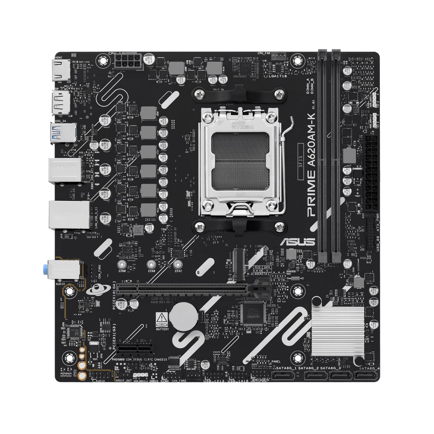ASUS PRIME A620AM-K AMD A620A Socket AM5 micro ATX Motherboard