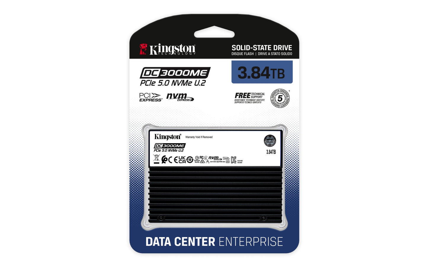Kingston Technology SEDC3000ME/3T8 3.84TB NVMe PCIe Gen5 Enterprise SSD