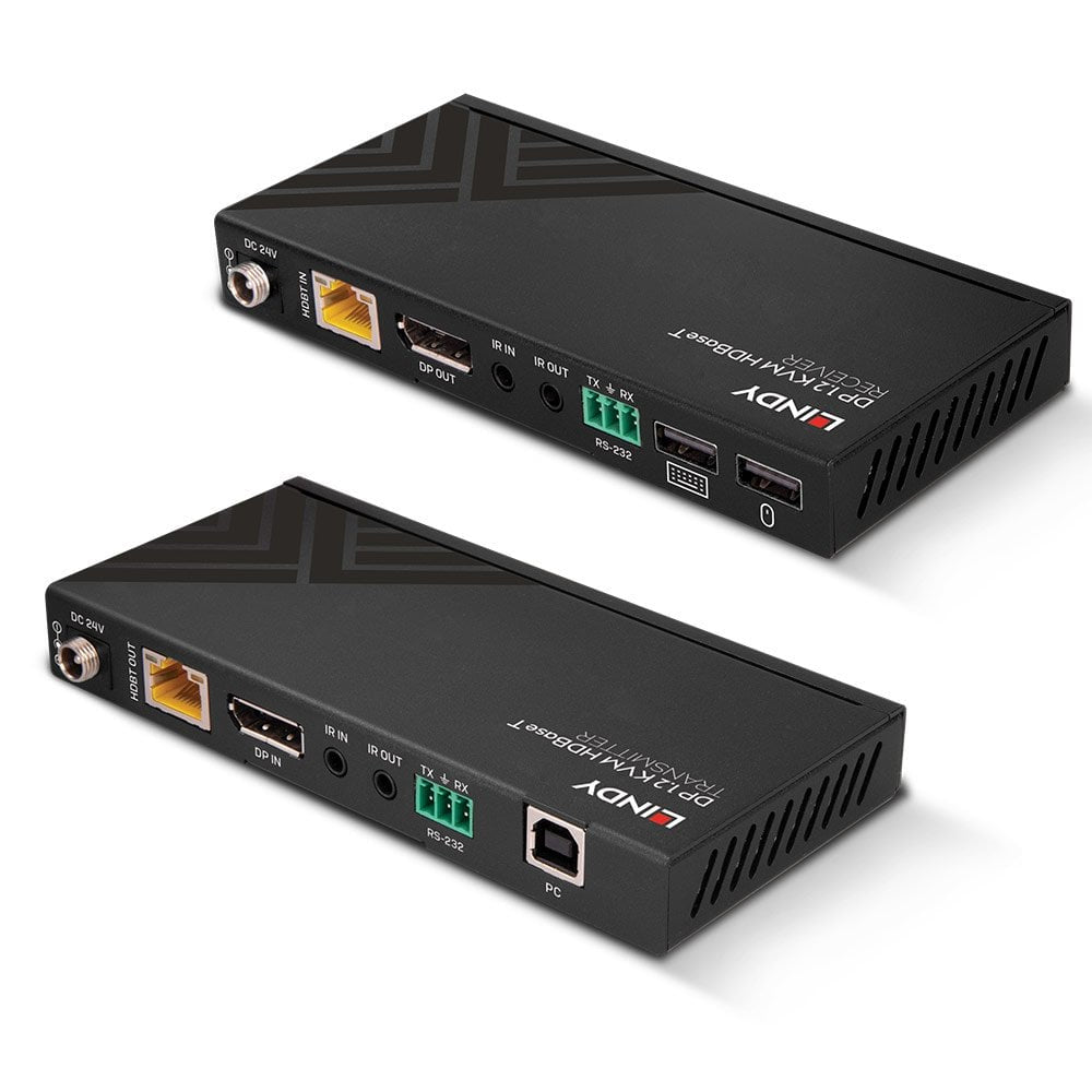 Lindy 150m Cat.6 DisplayPort 1.2, USB, IR and RS-232 HDBaseT KVM Extender KVM Switch
