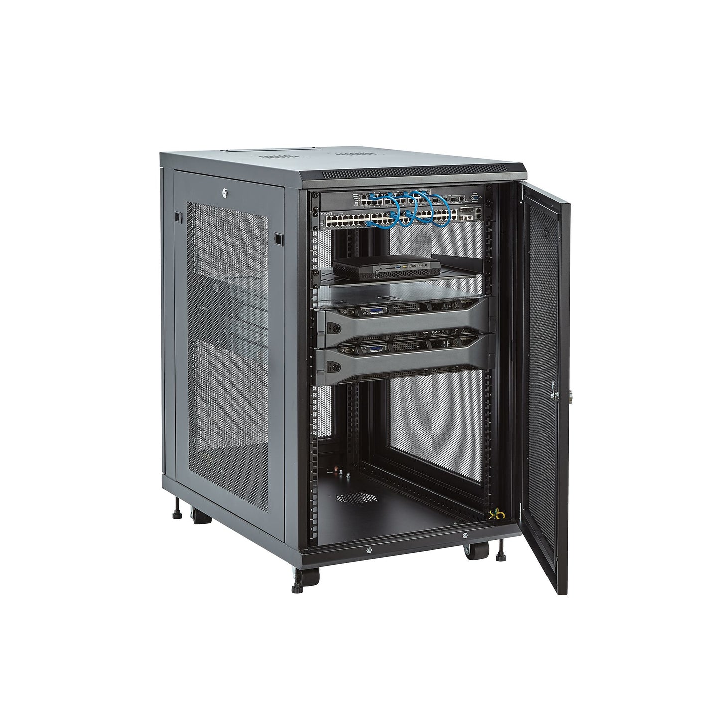 StarTech.com 18U Enterprise-Grade Server Rack Cabinet Kit, 19in Enclosed 4-Post Rack