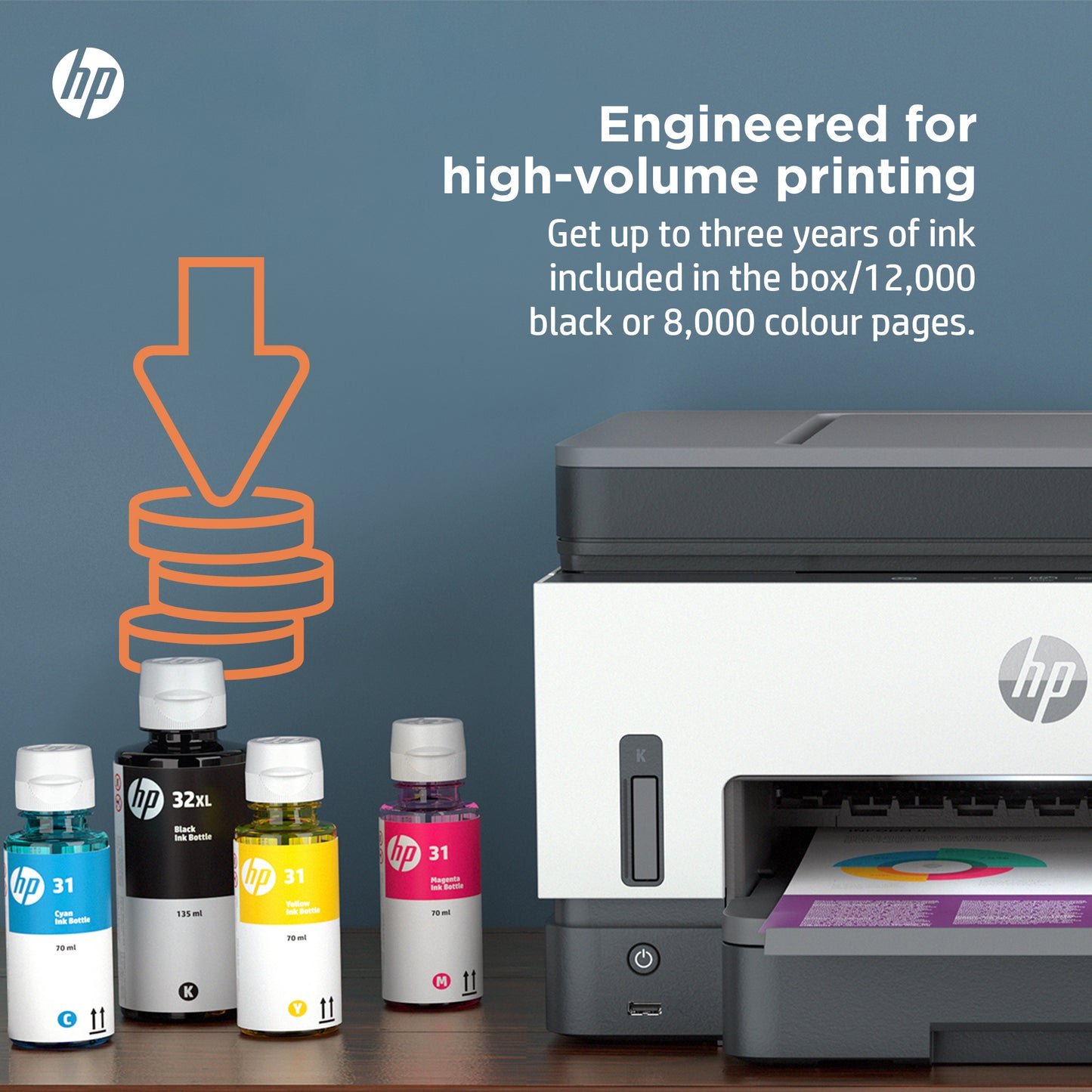 HP Smart Tank 7605 Wireless All-in-One Color Printer, Two-sided printing; Copier