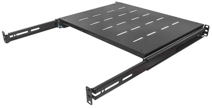 Intellinet 19" Sliding Shelf, 1U, 800 to 1000mm Depth, shelf depth 550mm, Black Rack