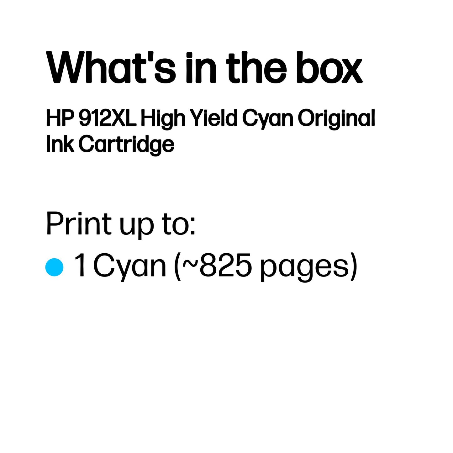 HP 3YL81AE/912XL Cyan Ink Cartridge (825 pages)