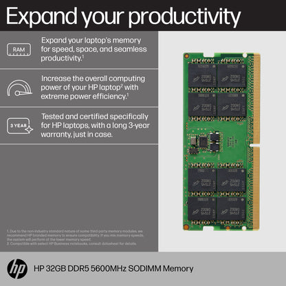 HP 32GB DDR5 5600MT/s SO-DIMM Laptop RAM