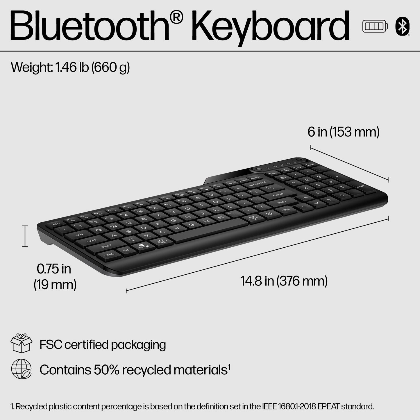 HP 460 Multi-Device Wireless Keyboard