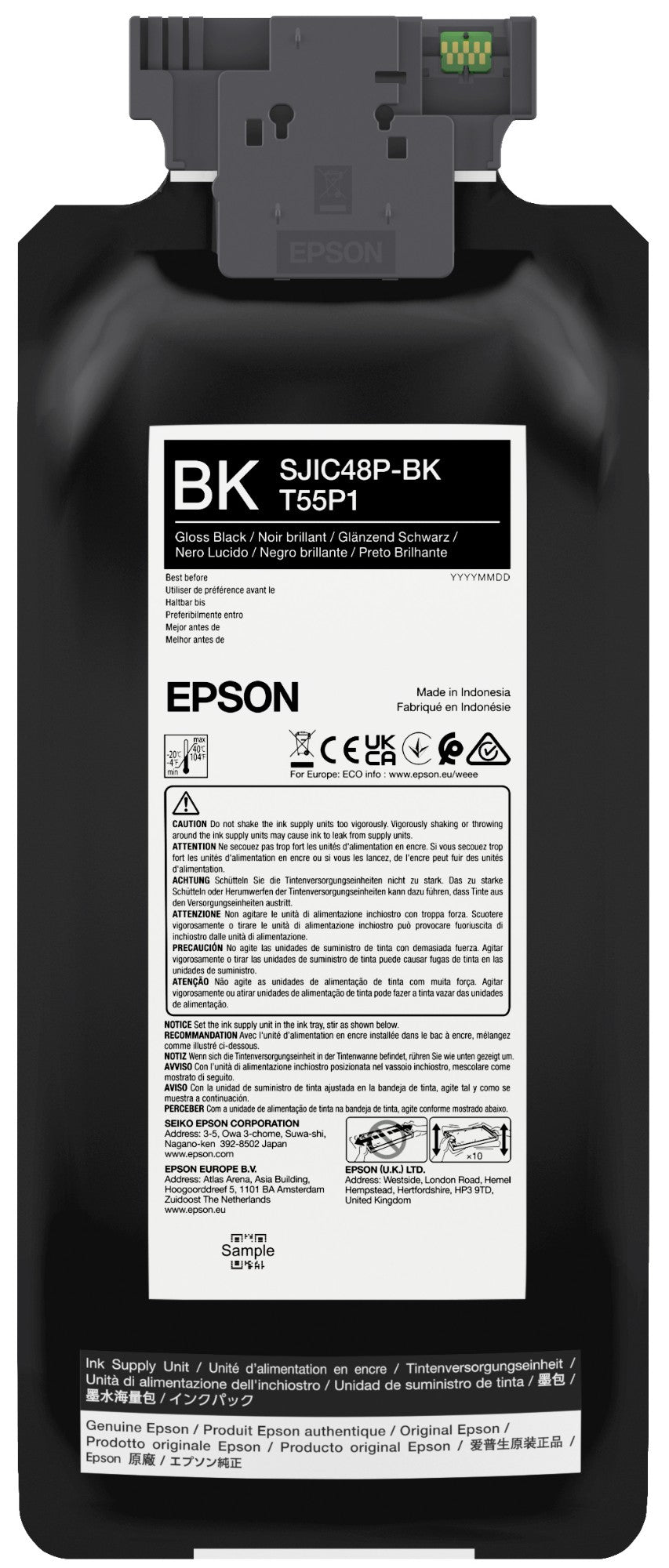 Epson C13T55P140/SJIC-48-P-BK Black Ink Cartridge (Epson ColorWorks C 8000 e BK)