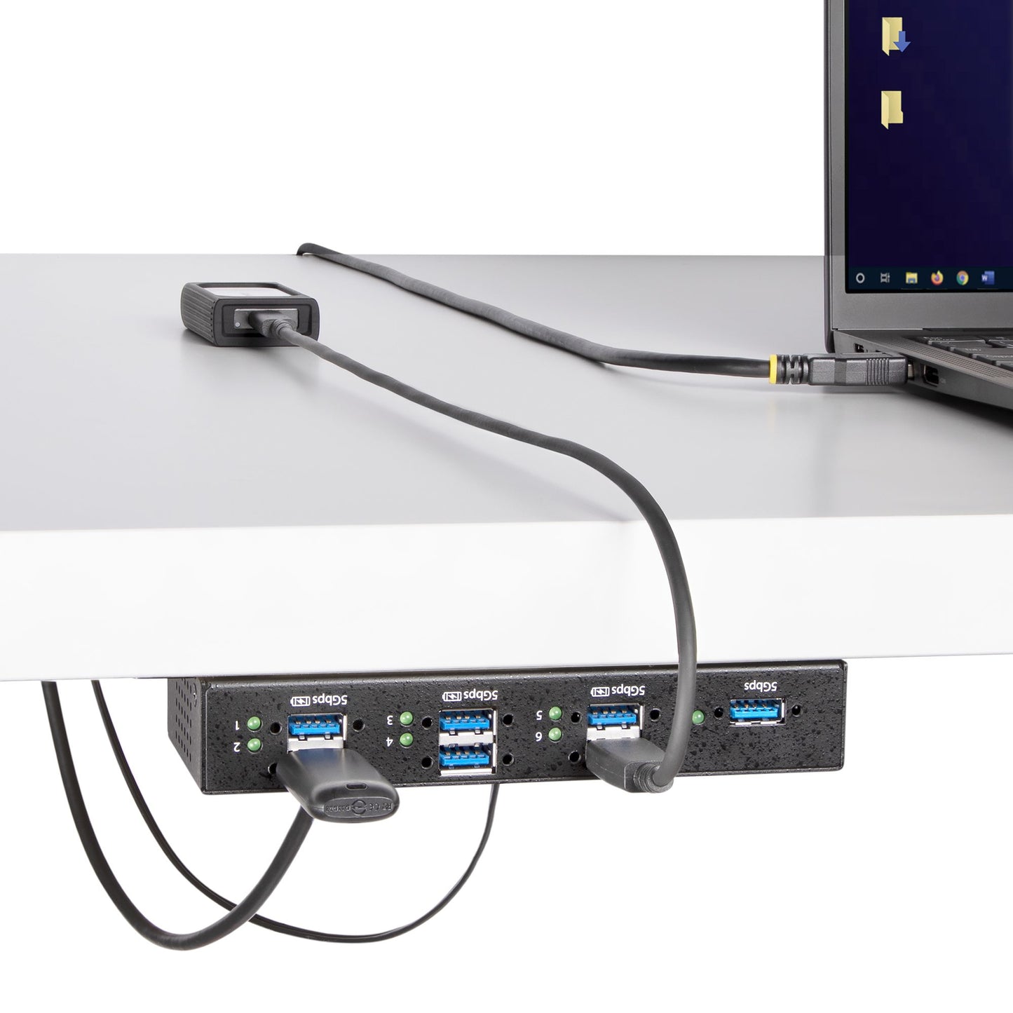 StarTech.com 7-Port Managed USB Hub with 7x USB-A, Heavy Duty with Metal Industrial