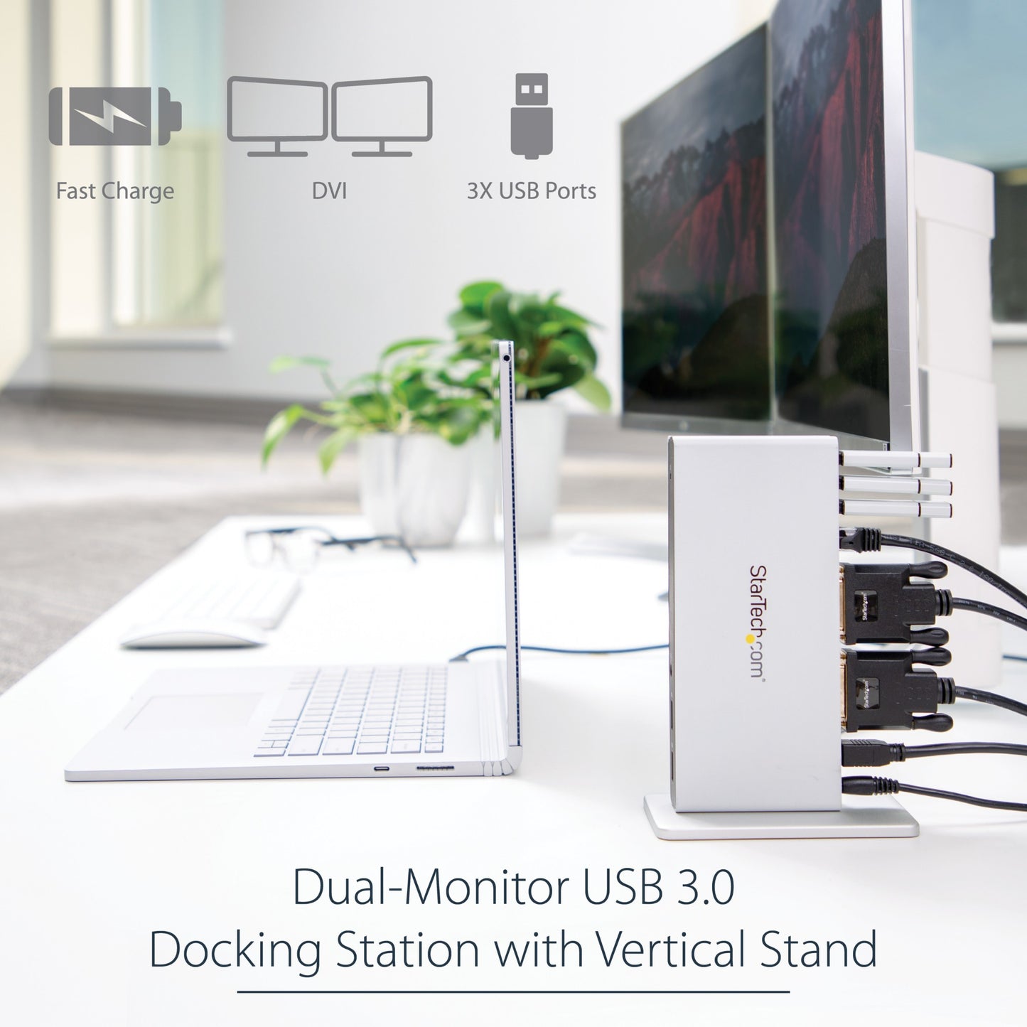 StarTech.com Dual-Monitor DVI and USB Docking Station