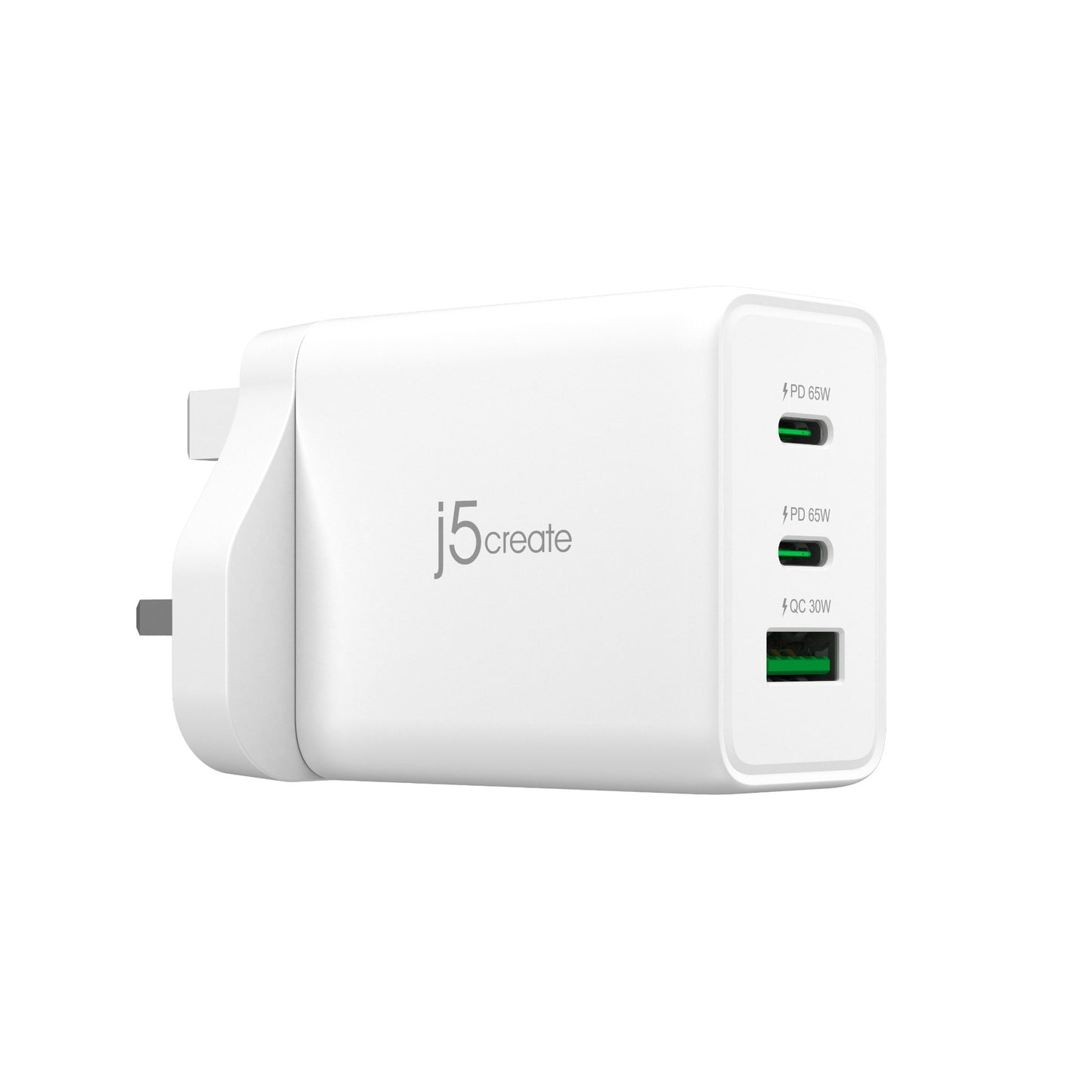 j5create JUP3365F-FN 65W GaN USB-C® 3-Port Charger - UK