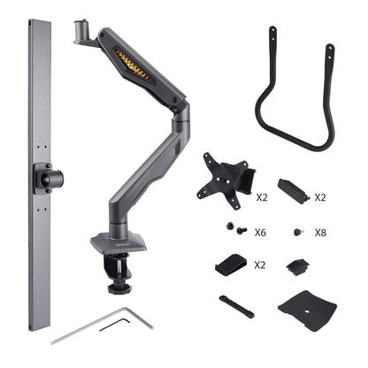 StarTech.com Desk Mount Dual Monitor Arm with Crossbar, Up To 27" Displays, VESA