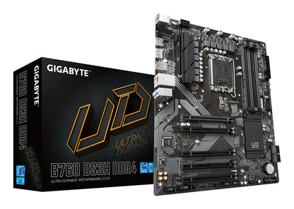 Gigabyte B760 DS3H DDR4 Motherboard - Supports Intel Core 14th CPUs, 18+2+1 Phases