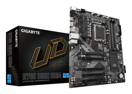 Gigabyte B760 DS3H DDR4 Motherboard - Supports Intel Core 14th CPUs, 18+2+1 Phases
