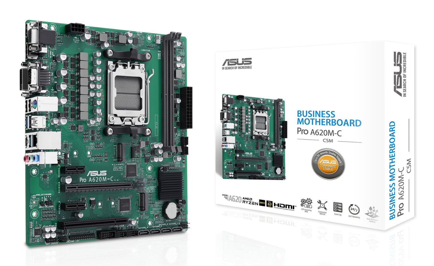 ASUS PRO A620M-C-CSM AMD A620 Socket AM5 micro ATX Motherboard