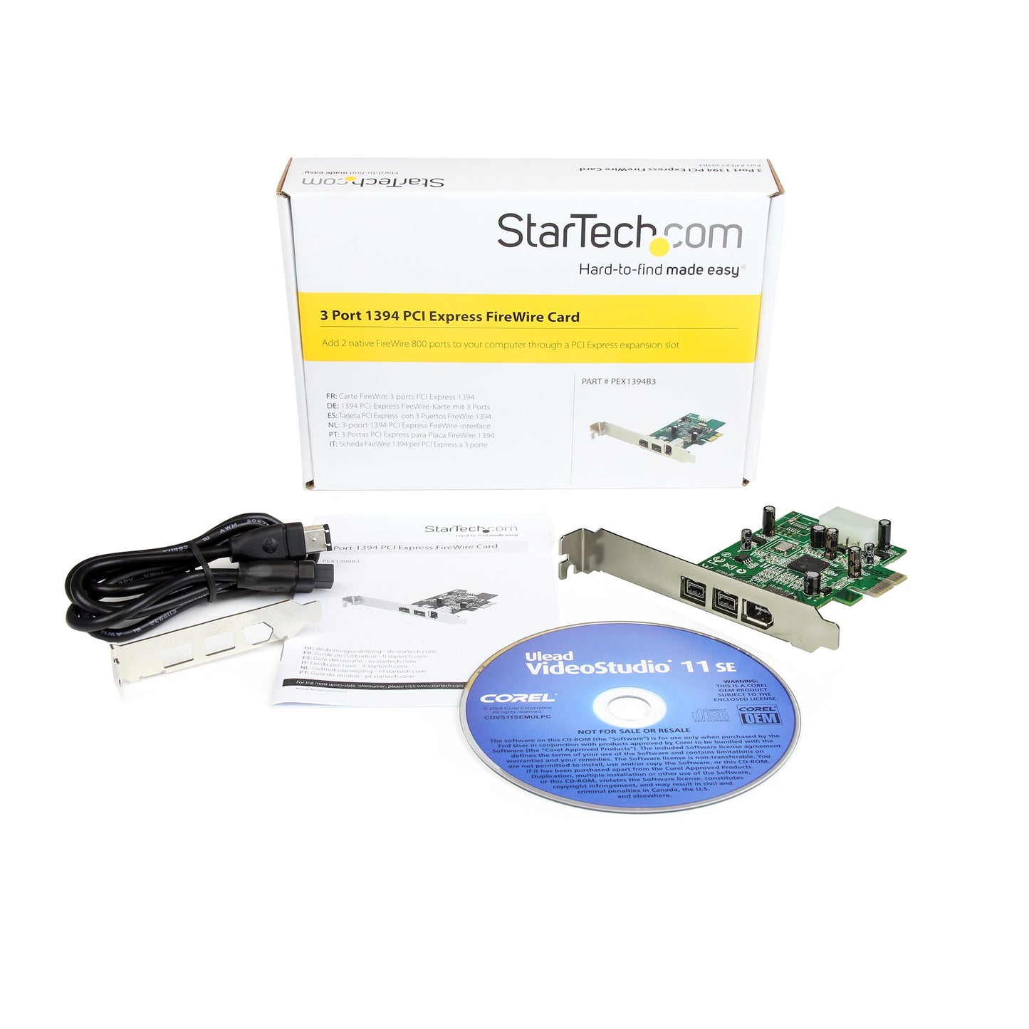 StarTech.com 3 Port 2b 1a 1394 PCI Express FireWire Card Adapter Hub