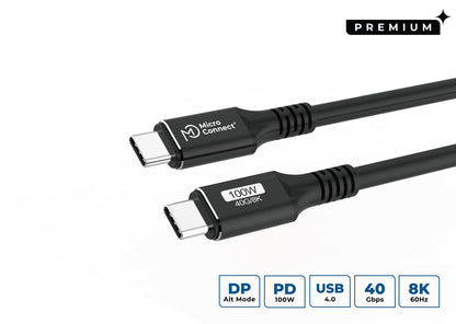 Microconnect USB4CC1 USB cable USB4 Gen 3x2 1 m USB C 100 W Black