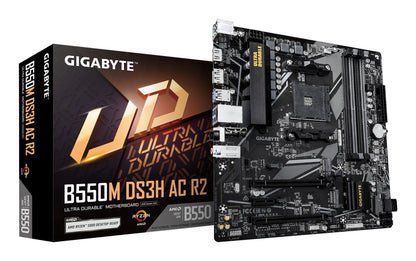 Gigabyte B550M DS3H AC R2 Motherboard - AMD Ryzen 5000 CPUs, 5+3 Phases VRM, up to