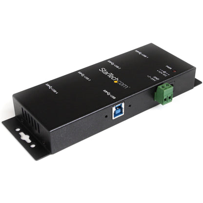 StarTech.com 4-Port USB 3.0 Hub - 5Gbps - Metal Industrial USB-A Hub - Wall or Desk