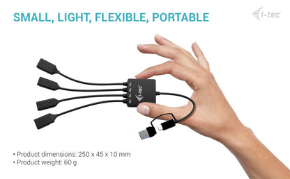 i-tec USB-C/USB-A Cable HUB 4 port