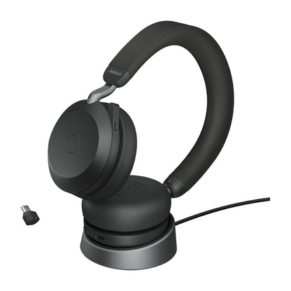 Jabra Evolve2 75 - USB-C UC with Desk Stand - Black Headset