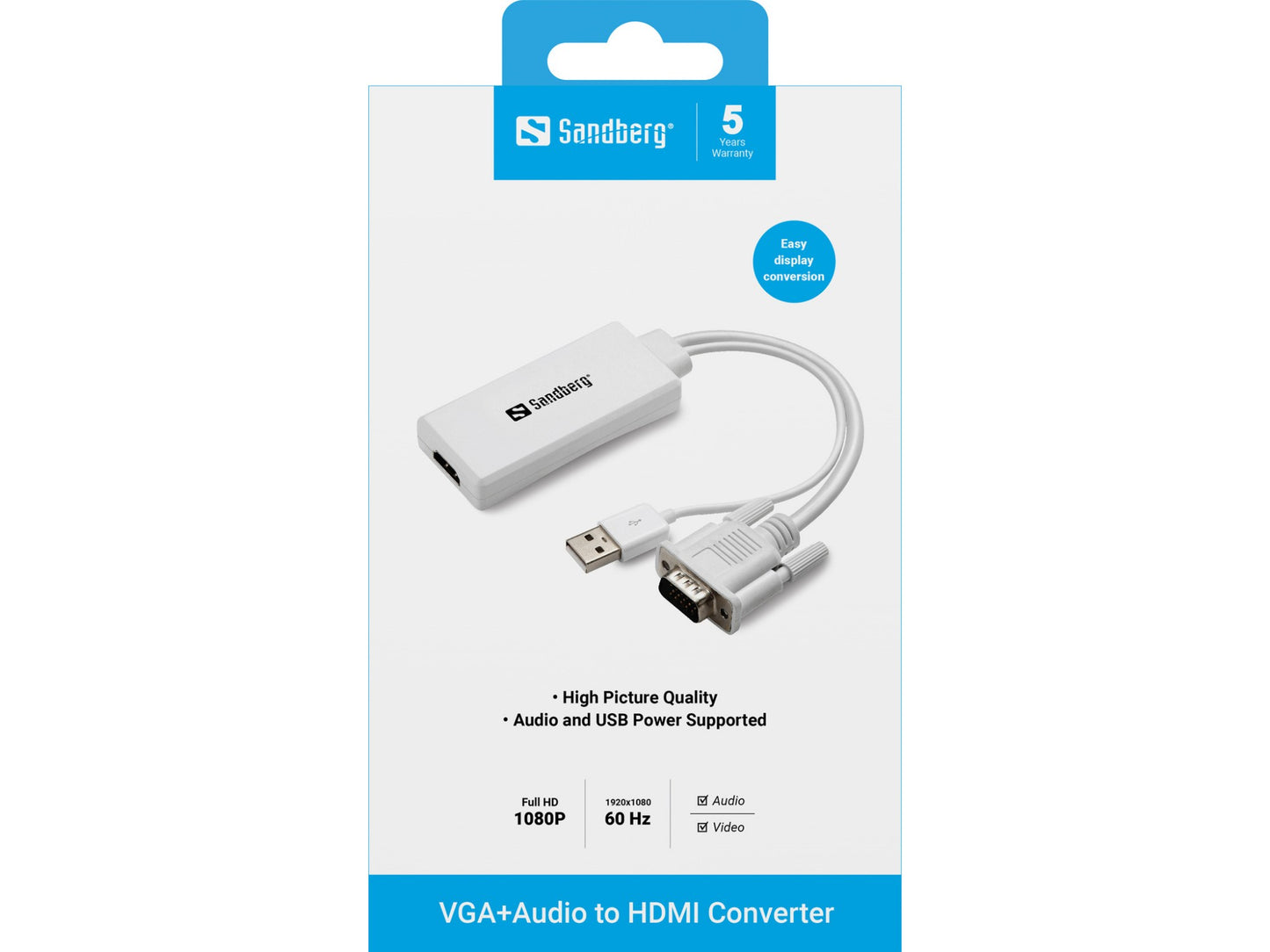 Sandberg VGA+Audio to HDMI Converter Cable