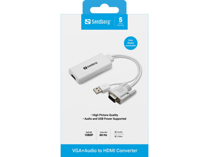 Sandberg VGA+Audio to HDMI Converter Cable
