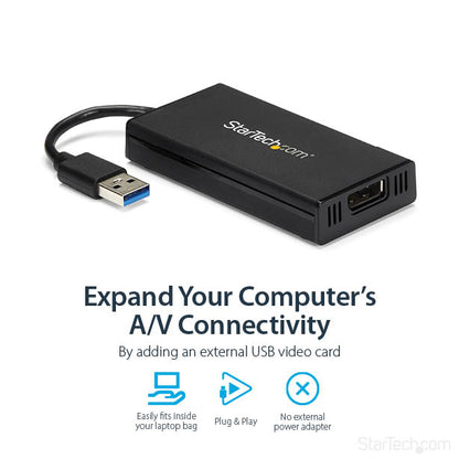 StarTech.com USB 3.0 to DisplayPort Adapter - DisplayLink Certified - 4K 30Hz Hub