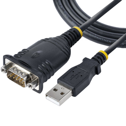 StarTech.com 3ft (1m) USB to Serial Cable, DB9 Male RS232 to USB Converter, Prolific