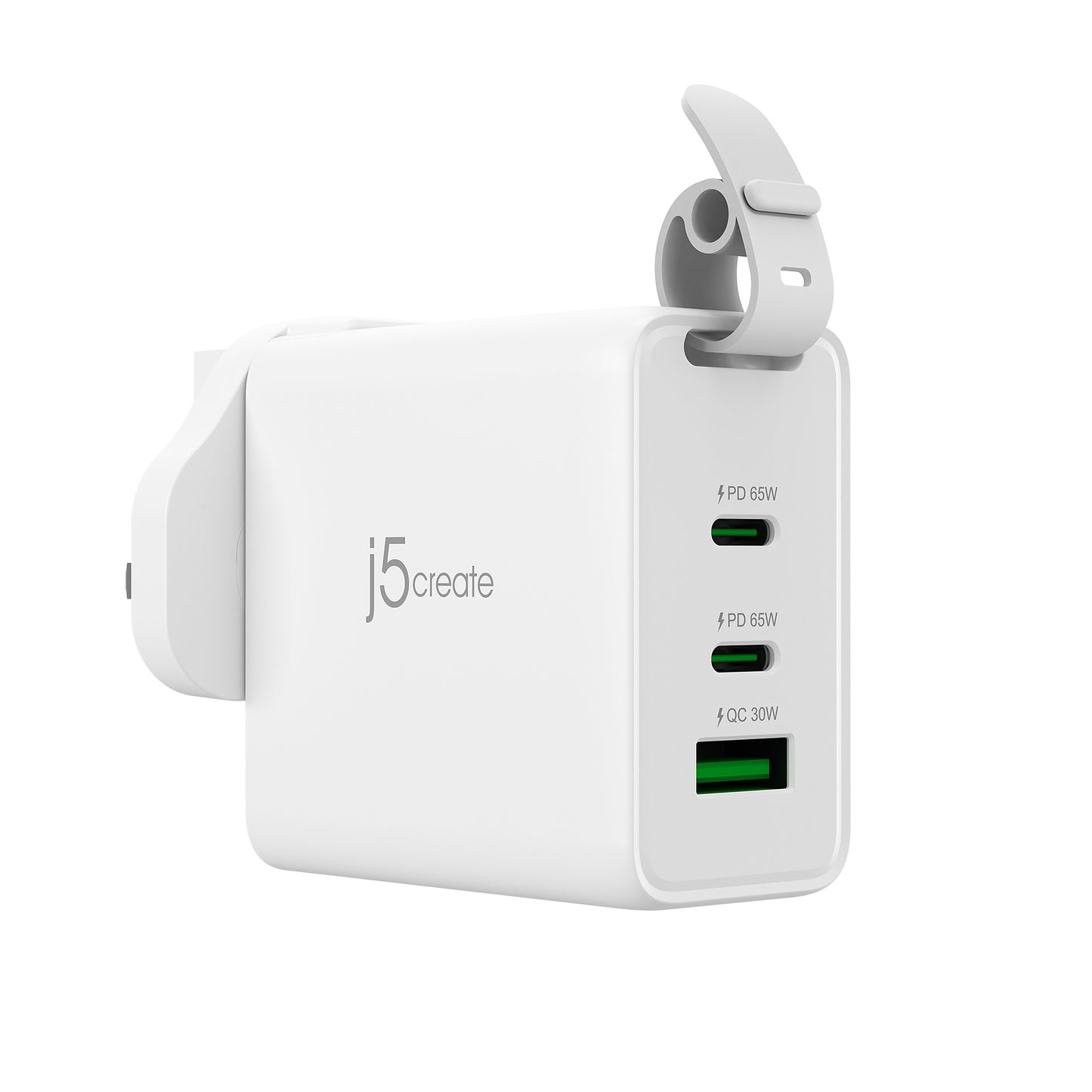 j5create 65W GaN USB-C 3-Port Traveler Charger with changeable AC plugs and USB-C