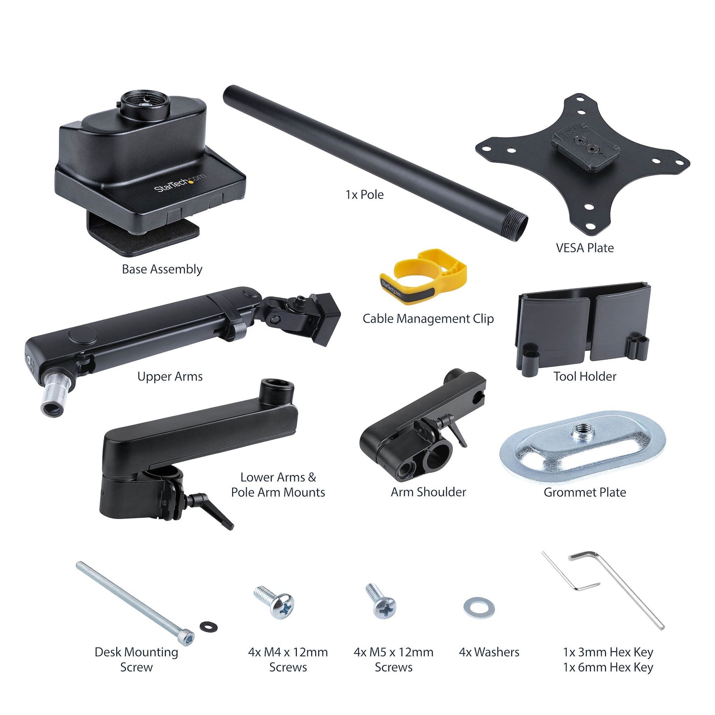 StarTech.com Desk Mount Monitor Arm, Up to 40-inch Screen/17.6lb (8kg), Mechanical