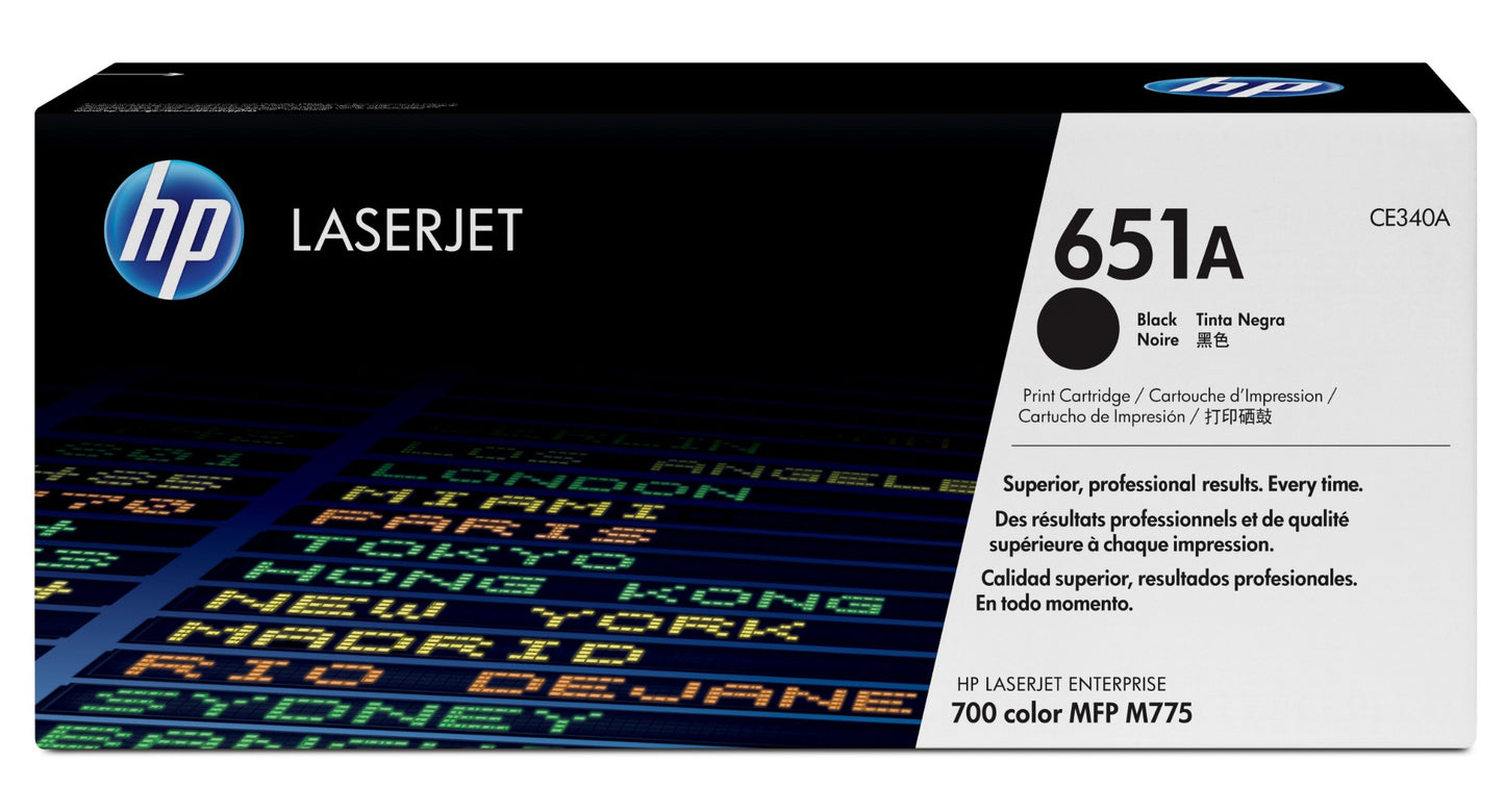 HP CE340A/651A Black Toner Cartridge (13.5K pages, HP LaserJet 700 M775)