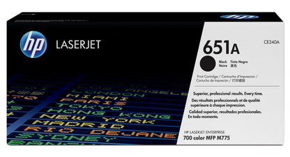 HP CE340A/651A Black Toner Cartridge (13.5K pages, HP LaserJet 700 M775)