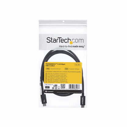 StarTech.com 3.3ft (1m) Thunderbolt 3 Cable, 20Gbps, 100W PD, 4K, Thunderbolt