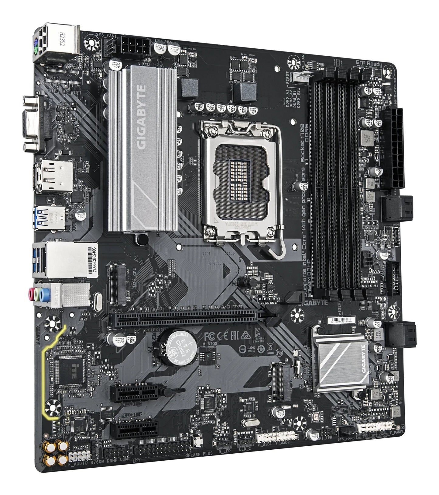 Gigabyte B760M D3HP Motherboard - Intel Core 14th Gen CPUs, 4+1+1 Phases VRM, up to