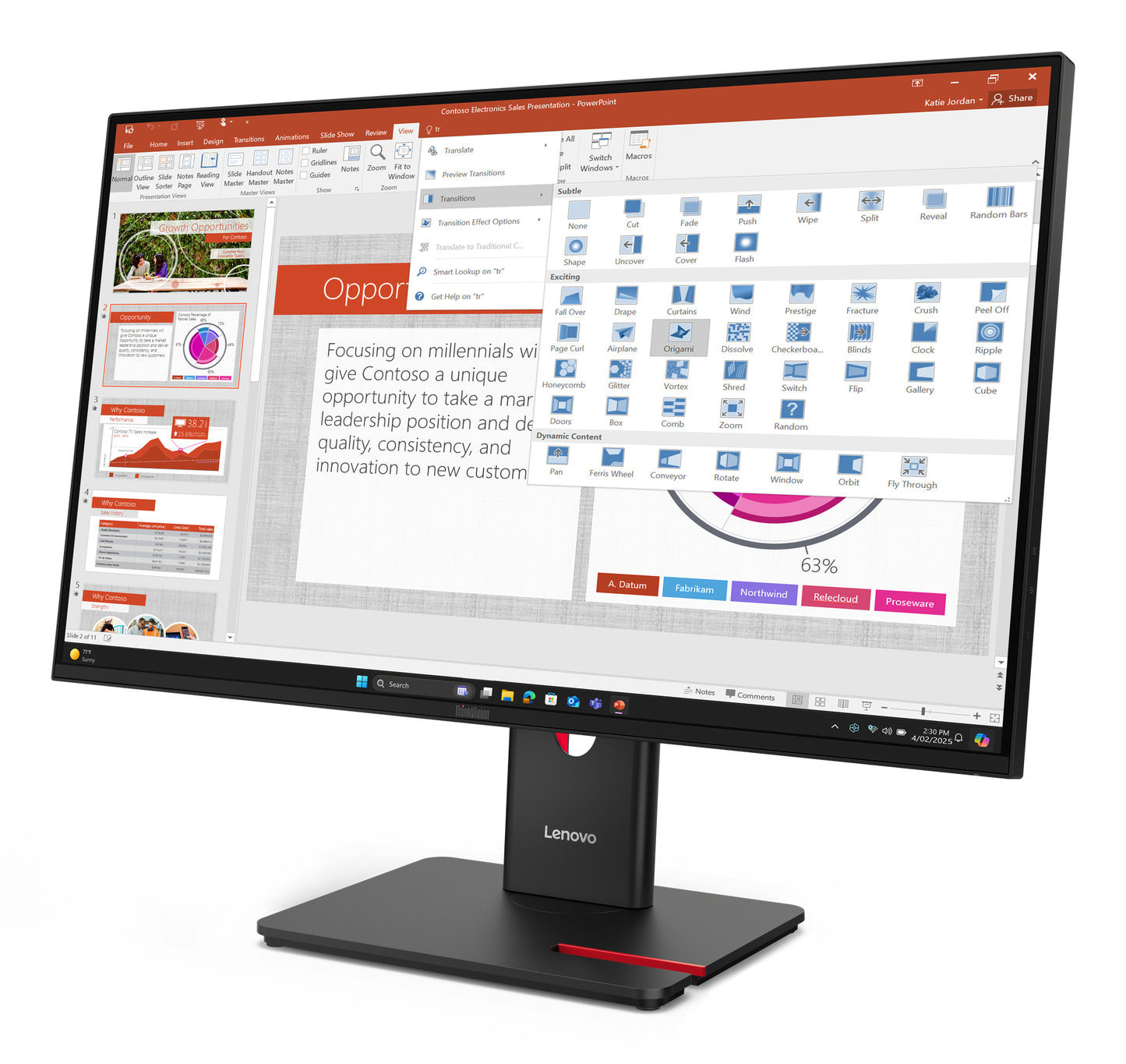Lenovo ThinkVision T27-40 27" Full HD IPS 120Hz Monitor