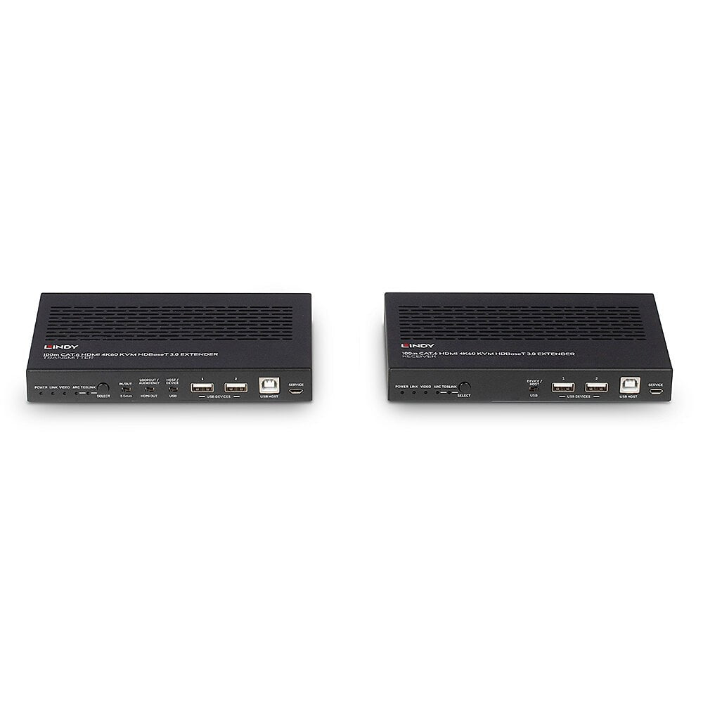 Lindy 100m Cat.6A HDMI 4K60, Audio, IR and RS-232 HDBaseT 3.0 KVM Extender KVM Switch