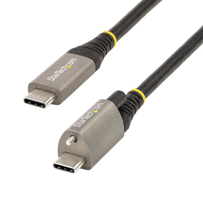 StarTech.com 3ft (1m) USB-C Cable, Top Screw Locking, USB 10Gbps, 100W (5A) Power
