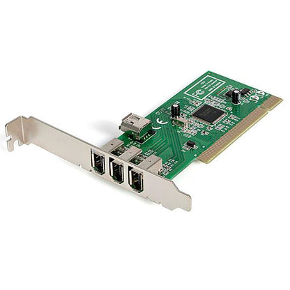 StarTech.com 4 port PCI 1394a FireWire Adapter Card - 3 External 1 Internal - TAA Hub