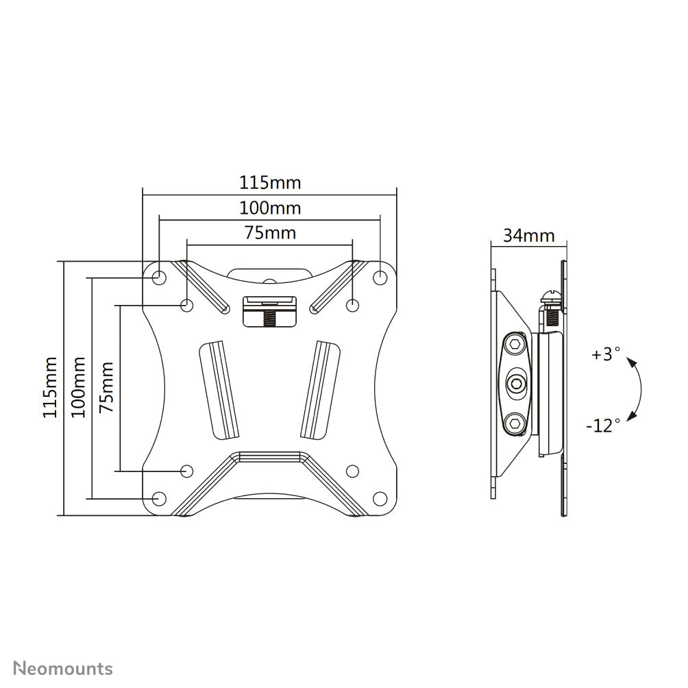 Neomounts NM-W60BLACK Monitor/TV mount wall 10-30" - tiltable