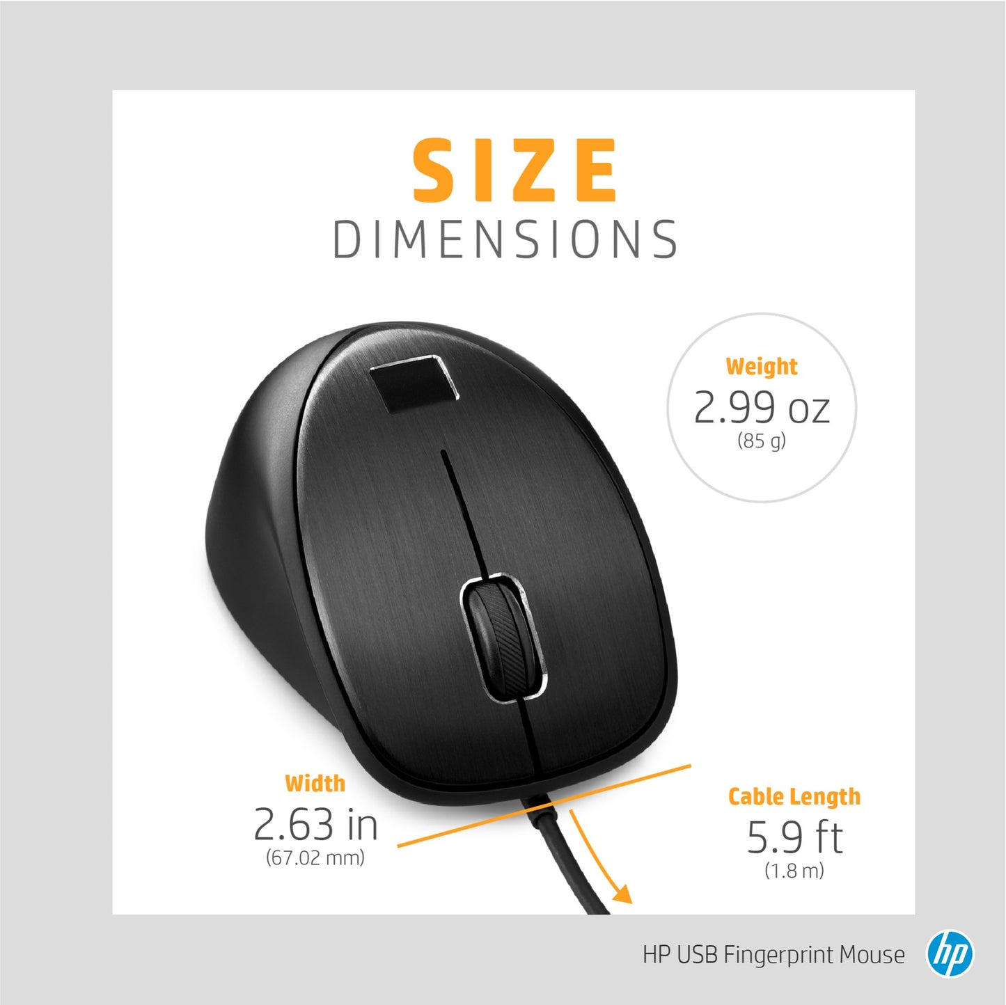 HP Fingerprint Wired Mouse