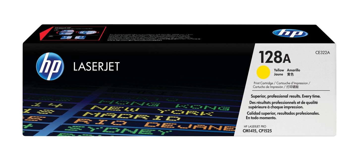 HP CE322A/128A Yellow Toner Cartridge (1.3K pages, HP LJ Pro CP 1525)