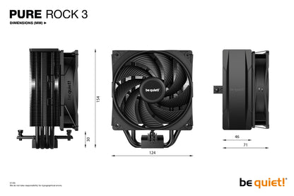 be quiet! Pure Rock 3 Black Processor Air cooler 12 cm 1 pc(s) Cooling