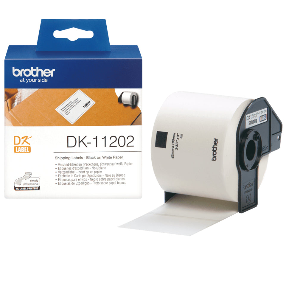 Brother DK-11202 DirectLabel Etikettes 62mm x 100mm 300 for Brother P-Touch Labels