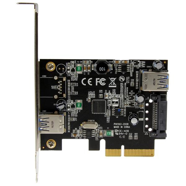 StarTech.com 2-Port USB 3.1 (10Gbps) Card - USB-A, 1x External, 1x Internal - PCIe Hub