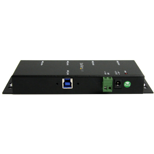 StarTech.com 4-Port USB 3.0 Hub - 5Gbps - Metal Industrial USB-A Hub - Wall or Desk