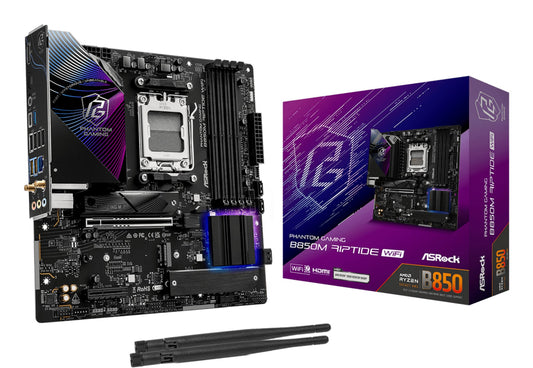 Asrock Phantom Gaming B850M Riptide WiFi AMD B850 Socket AM5 micro ATX Motherboard